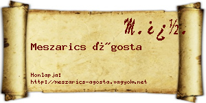 Meszarics Ágosta névjegykártya